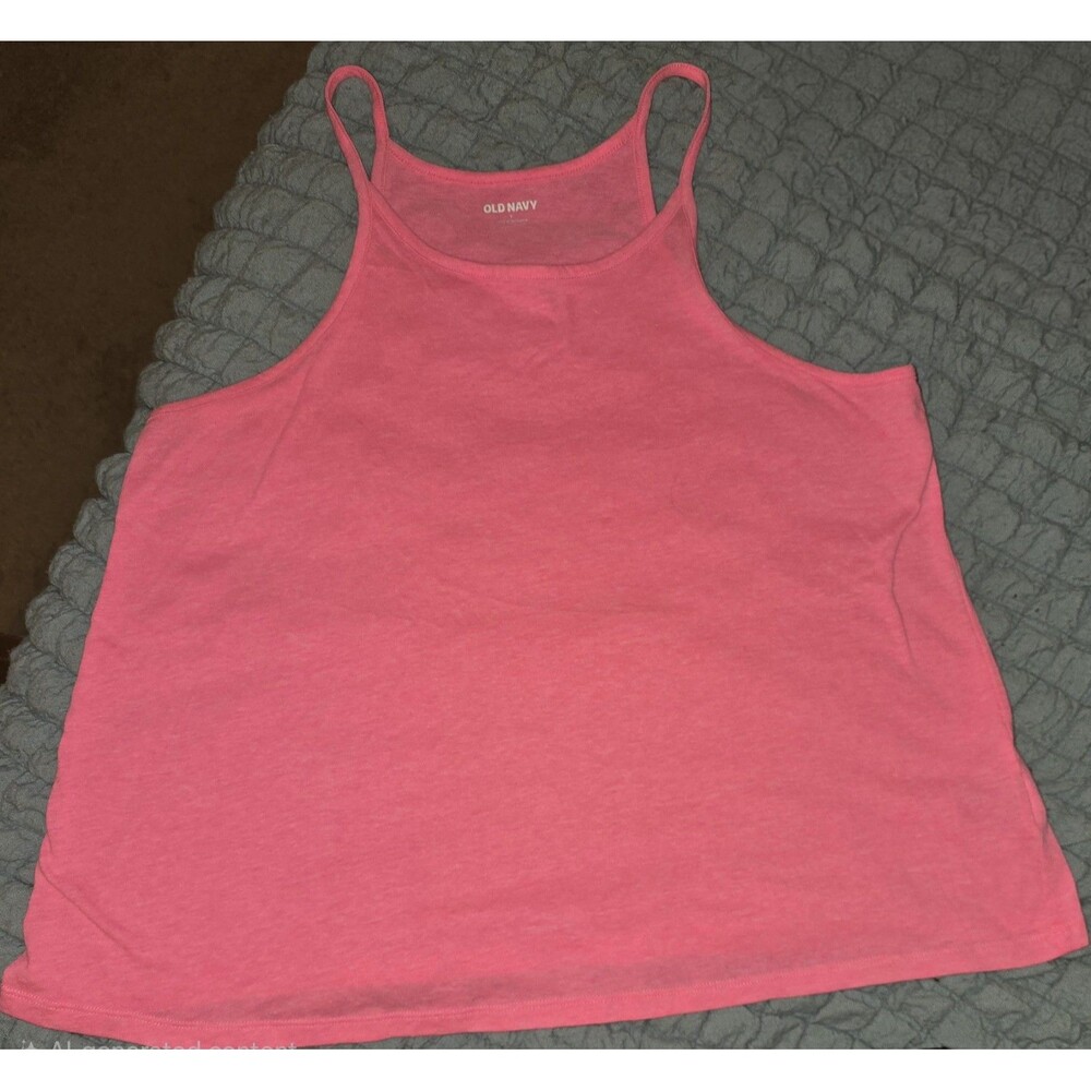 Old Navy Women’s Large Barbie Pink High Neck Tank Top Sleeveless Casual
